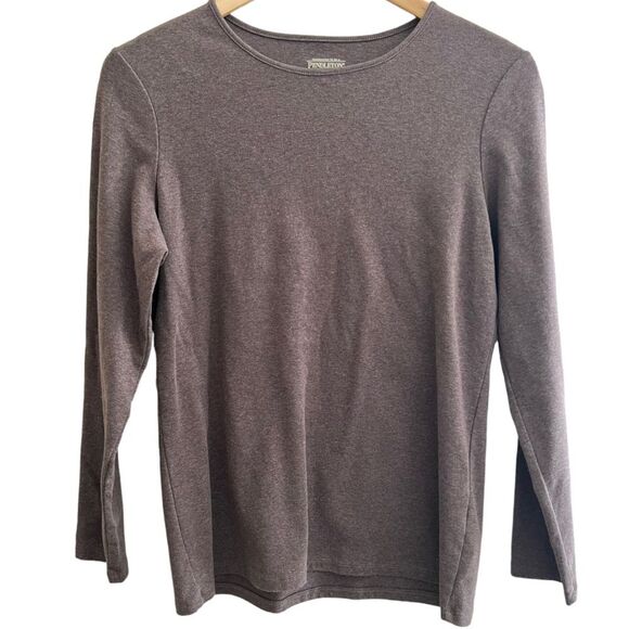 Women's Pendleton Brown Heather 100% Cotton Knit Crew Neck Pullover. Size M - Picture 1 of 10